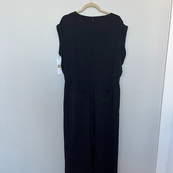 NWT Calvin Klein Black Sleeveless Wide Leg Crop Jumpsuit 14 - Picture 6 of 9
